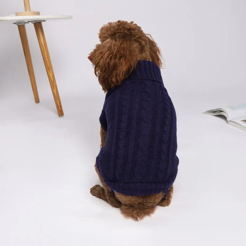 White Knit Sweater Jumpsuit for Small Dogs, Monochromatic, Simple, Fashion, Warm, Thick, Pet Items, Winter, Wholesale