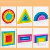 Montessori Rainbow Nesting Stacking Toys Wooden Building Blocks Balance Game Art Geometric Creative Educational Toys Kids Gift