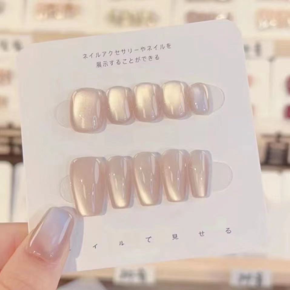 Pure Hand-made Phototherapy Nail Art Cat Beads Wear Nail Finished Product Reused Nail Art Patch To Show Whiteness