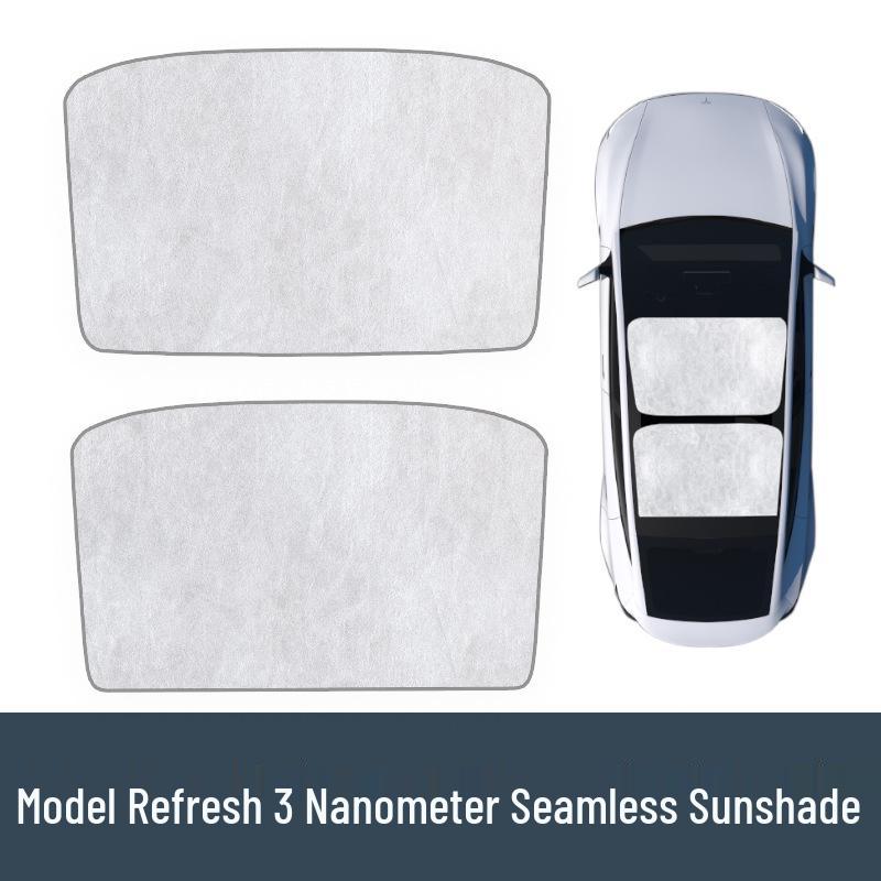 Tesla Model Y/3 Sunroof Adhesive Sunshade: Silicone Electrostatic Heat Insulation Film