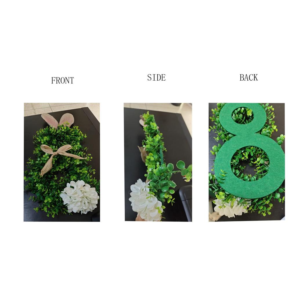 Ozdoba Wielkanocna Zajączek Świecący Wianek Wianek Wianek, Sztuczne Zielone Rośliny, Nadaje się do Dekoracji Werandy Wielkanocnej Na Zewnątrz Wewnątrz