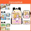 Cartoon Pattern Lankybox Backpack Shoulder Bag Pencil Case Three Piece Set