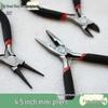 Stainless Steel Precision Needle-Nose Pliers: Non-Serrated, Round-Nose, Angled Cutters for DIY Craft & Jewelry Wire Wrapping
