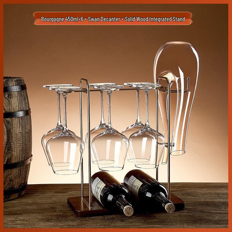 Luxury Crystal Burgundy Wine Decanter and Glass Set
