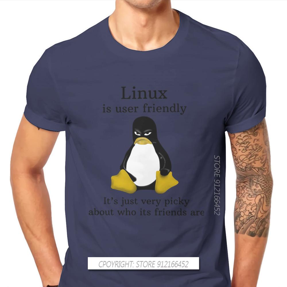 Linux Operating System Tux Penguin Men's TShirt User Friendly Just Picky Distinctive T Shirt Original Casual Sweats New Trend