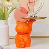KX4B for Creative Fortune for Cat Statue with Storage for Key Tray Fruit Jewelry Snacks Candy Plate Shelf Resin Animal Figuri