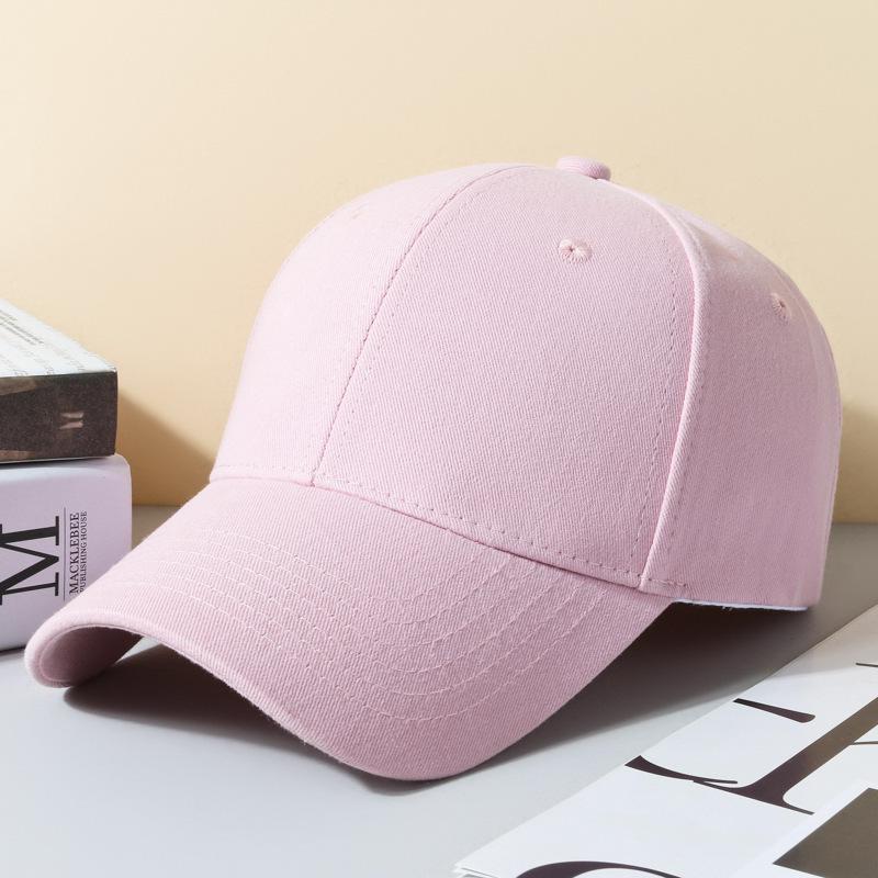 Solid Color Baseball Cap with Logo - Trendy, Casual, and Versatile Duckbill Design for Men & Women with Sun Protection