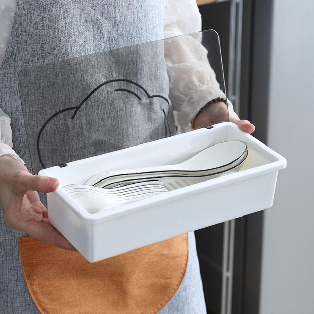 Plastic Utensils Drawer Organizer Drainage Cutlery Storage Box Chopstick Box  Utensil Holder