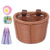Biciclette per Bambini Cesto Nastri Campanelli Bici con Adesivo Manubrio Anteriore Staccabile Cesto Bici Decorazione Resistente