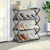 4 Tier Foldable Shoe Rack Space Saving Free Standing Shoe Storage Organizer for Closet Hallway