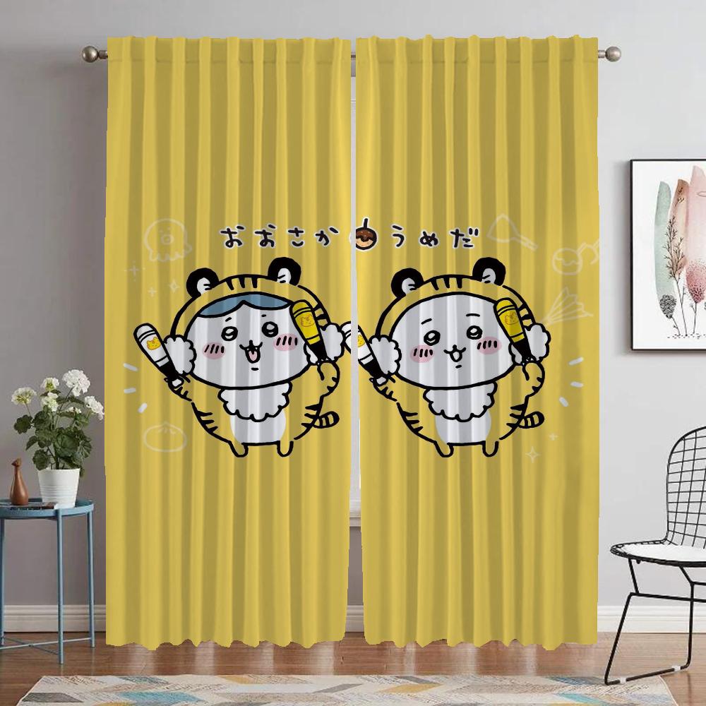 

Шторы Chiikawas Blackout для гостиной, занавески для украшения на Хэллоуин, кухонные шторы из 2 частей, тюль для перегородки в спальне W50xH70cmx2pcs-CL