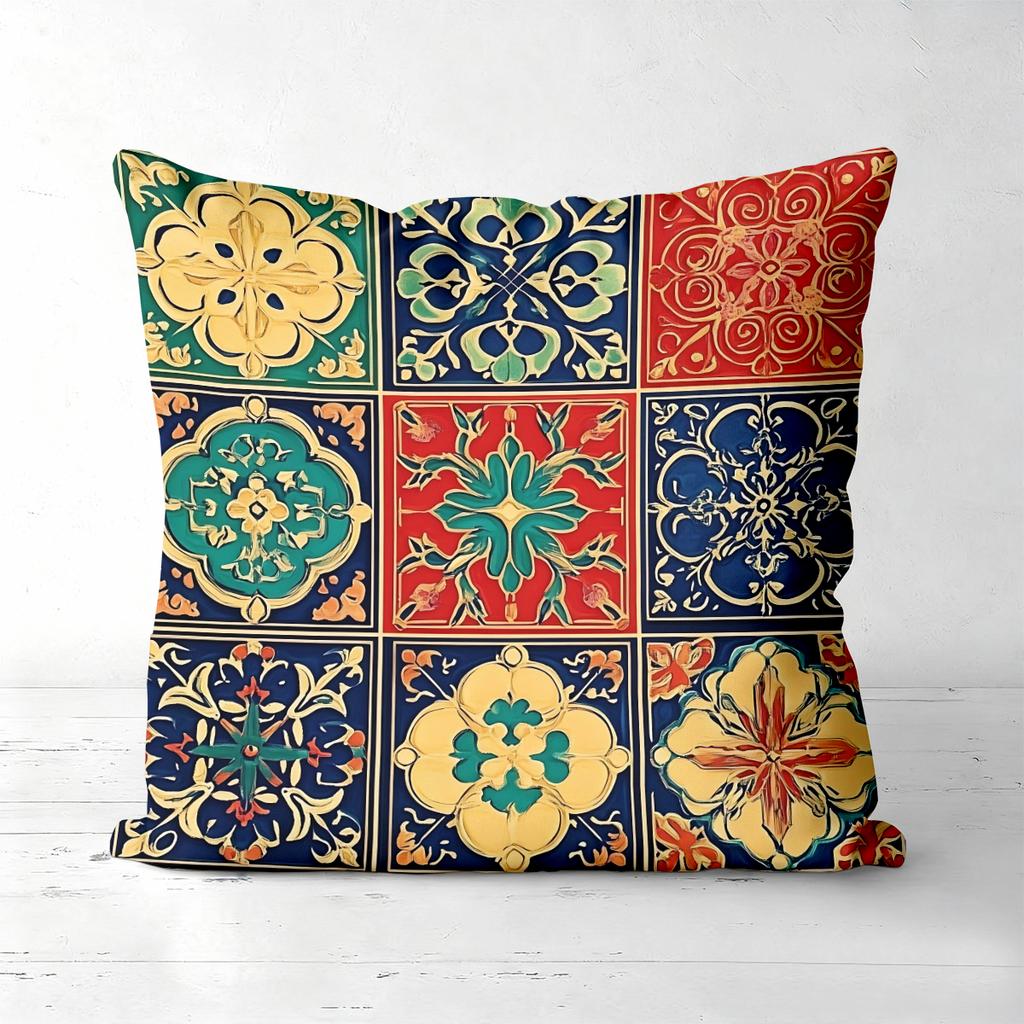 Colorful Floral Patterned Throw Pillows for Home Decor Polyester pillowcase, sofa decorative cushion cov Headboard Pillow