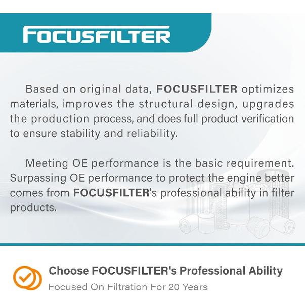 

FOCUSFILTER FS19947 P550824 OEM Grade Fuel Filter, Replace PF7978, 600149, 33994, PFF5548, WF10149, 32723C91, FF1185, 1873917C91, 1878042C91,