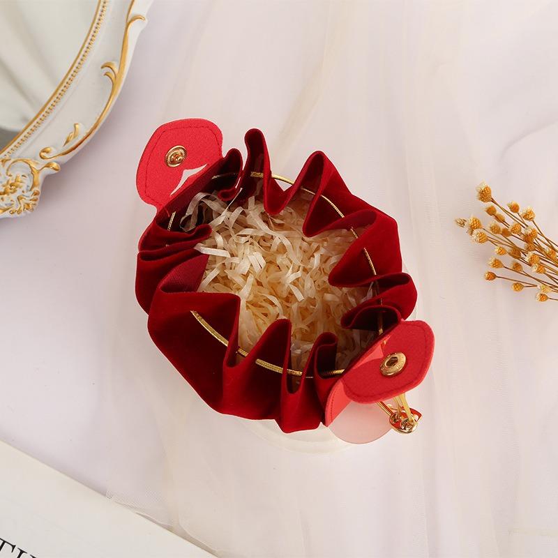 Luxury Flocked Leather Candy Bag Drawstring Velvet Bag Sachet Christmas Wedding Party Favor Candy Jewelry Gift Packaging Pouches