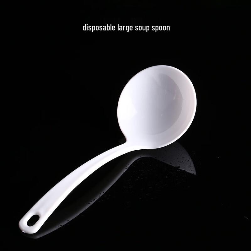 Disposable Hard Plastic Large Soup Spoons (50-Pack)