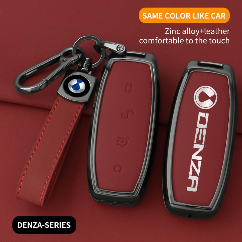 Car Smart Remote Key Fob Cover For Denza D9 Dm-I Great Wall Pickup Truck Key Cover Zinc Alloy Leather Protective Case