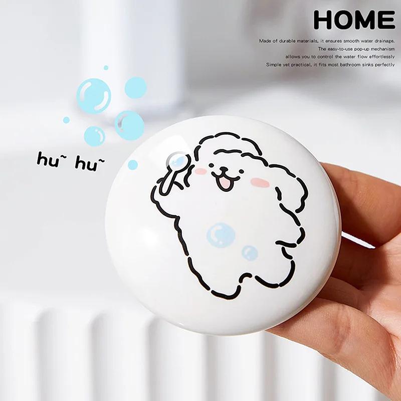 Washbasin Ceramics Top Sink Drain Spring Core Kitchen Filter Bathroom Anti-Odor Pressure Pop-Up Universal Floor Drain Hole Plug