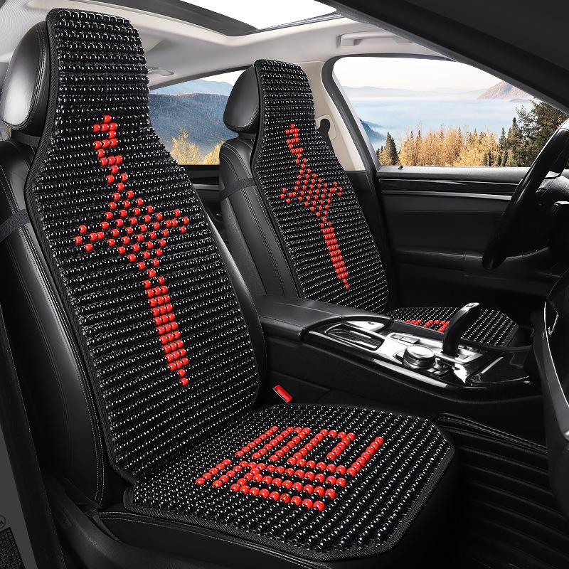 

Cartoon Bear Car & Office Seat Cushion Set with Wooden Beads (3-Piece, All-Season)