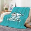 Cartoon F-Freshwater Game Fish Fishing Throw Lightweight 240G Flannel Blanket Soft Skin-Friendly For Summer Cooling