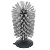 Glass Brush ABS Nylon Vertical Design Nontoxic Suction Cup Cleaning Brush for Glass Goblet Water Bottle(Black )