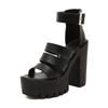 High Heel Sandals for Women Open Toe Thick Heel Wedges Platform Shoes Fashionable Heeled Sandals Ankle Buckle Strap Increased