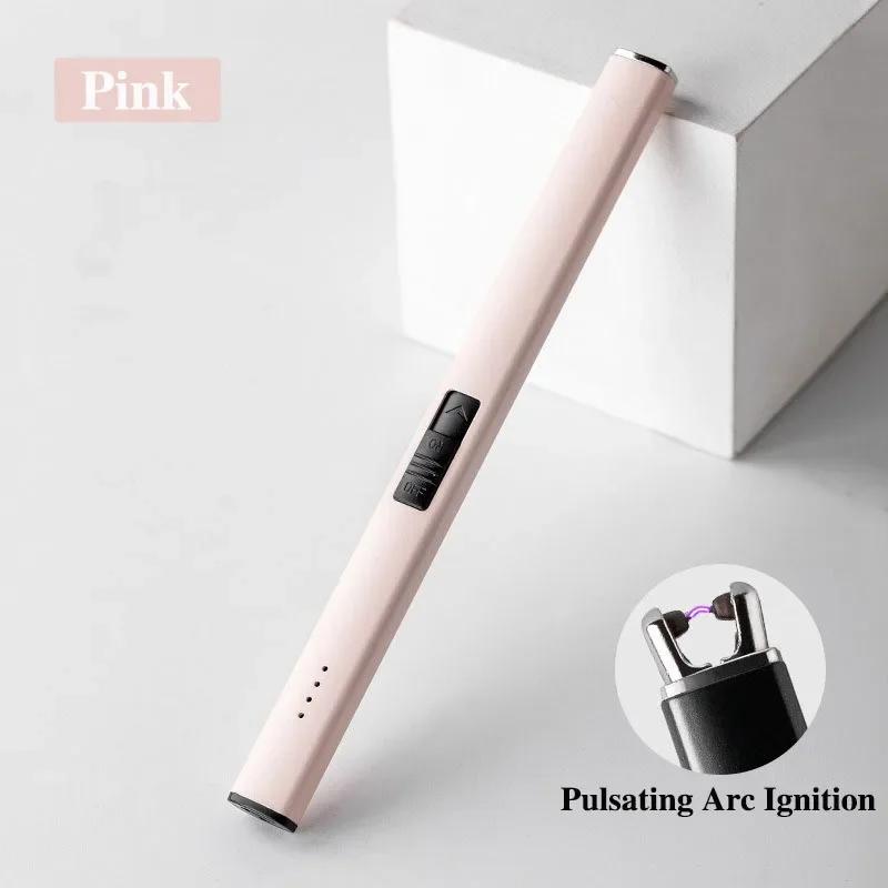 Personalized Arc Pulse Lighter 360 ° Windproof Cigarette Lighter USB Charging Candle Gas Stove Ignition Smoking Accessories
