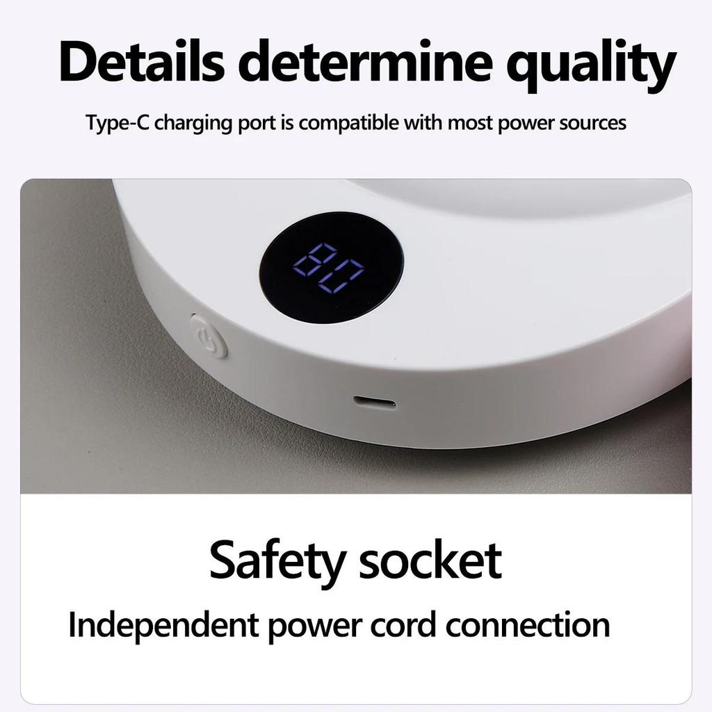 USB Rechargeable Manicure Nail Vacuum Cleaner Strong Suction Nail Dust Collector Portable Nail Art Vacuum Dust Cleaner