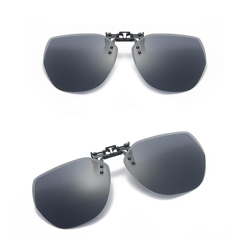 Nicht polarisierte Herren Übergroße Fahr-Clip-on-Sonnenbrille Damen Quadratische Nachtsicht-Brille