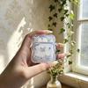 Compatible with Apple AirPods 1 Bluetooth Earphone Covers, Sparkling Silver Butterfly Gel Protective Case, Wavy Earphone Case Pro 1
