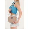 Black U35 Canvas Fabric Women's Shoulder Bag With Single Zipper Compartment And Adjustable Strap U:14 E:20