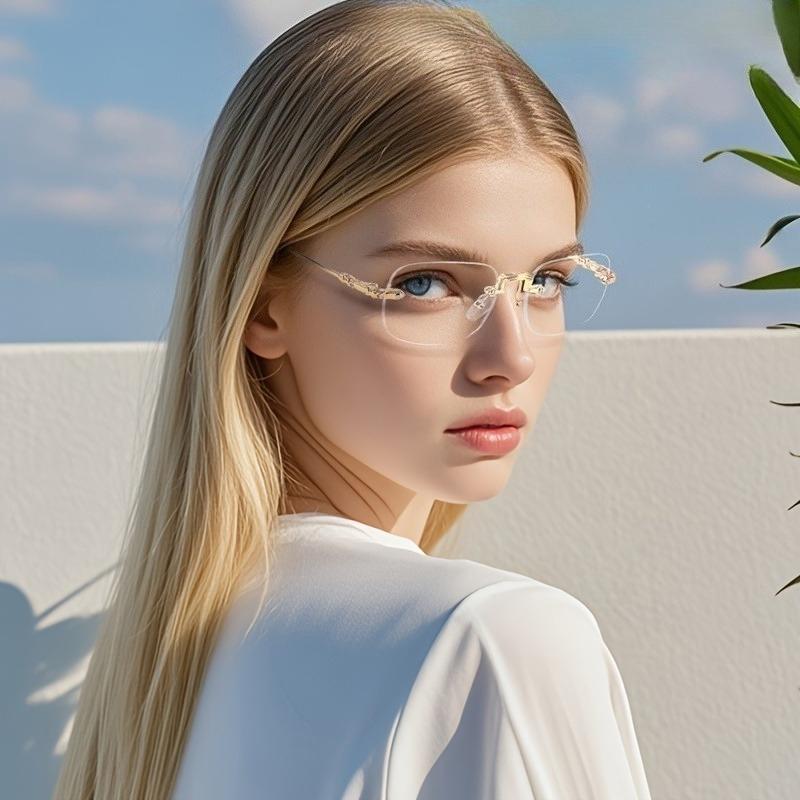 +100~+400 Trendless Frameless Anti-fatigue Anti-blue Light Computer Reading Glasses Fashion And Trend Perfect