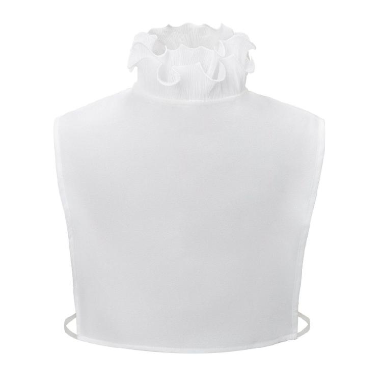 Womens Ruffle Stand False Collar Half Shirt and Fake Wrist Cuffs Sleeves Set Decorative Detachable Layering Accessories