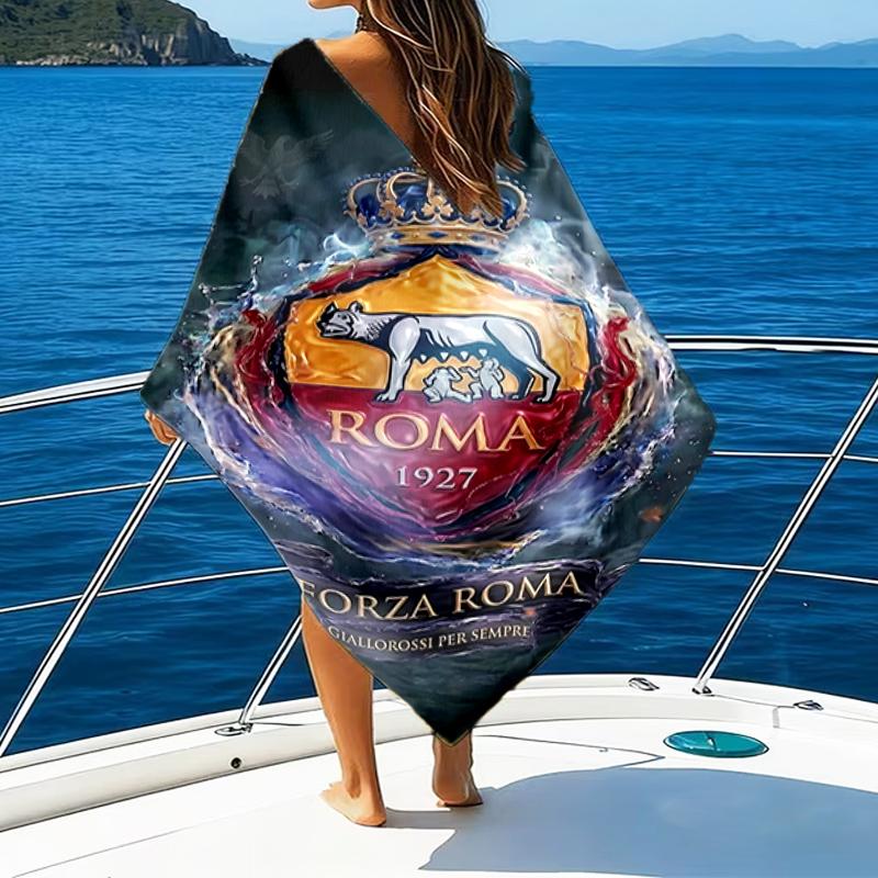Beach Towel with Rome logo Pattern - soft,absorbent,machine washable Lightweight&Modern,swimming,Travel Essentials