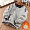 Children's Winter Padded Sweatshirt Kids Thickened Pullover Boys Girls Long-Sleeved Warm Top Casual Crew-Neck Coat