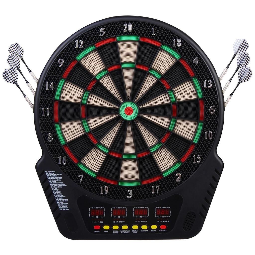 Electronic Dartboard, Target, 27 Games 243 Variations, 1-16 Players, 6 Darts 24 Tips