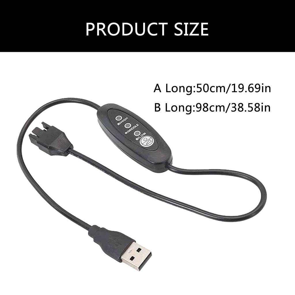 Kabel Adaptera Wentylatora Komputerowego USB 5V na 12V z Regulacją Prędkości do Chłodzenia Obudowy PC i Innych Zastosowań