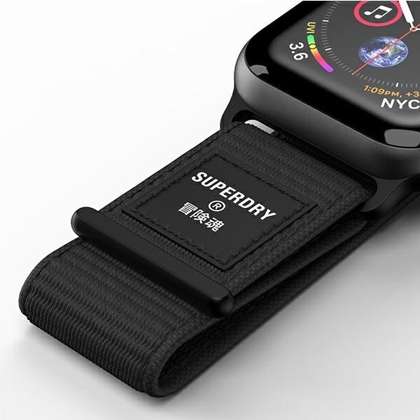Superdry Watchband Apple Watch 38/40/41 Mm Series 1/2/3/4/5/6/7/8/Se/Se2 Nylon Weave Czarny/Black 41673