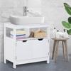 Unterschrank Badezimmerschrank mit Regal 2-türig Aufbewahrung Kippsicherung Feuchtigkeitsbeständig 60x30x60 cm Weiß