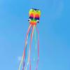 1 Set Giant Soft Kites For Adults Outdoor Toys Rainbow Colored 3D Octopus Soft Kite 4M Giant Kite With 100M Tire Line