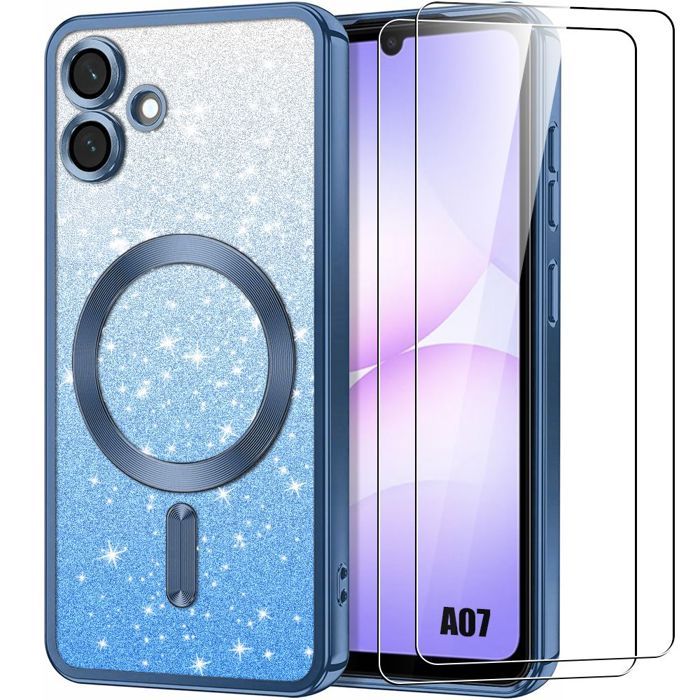 Coque de protection - BOOLING - pour Samsung Galaxy A07 - Silicone Souple - Protection Caméra - Effet Scintillant