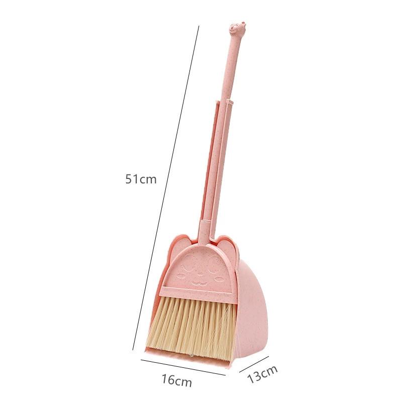 Cleaning Play Childrens Mop Set With Reusable Dustpan Flat For Tool Educational