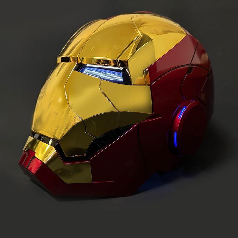 Marvel Iron Man Helmet Mk5 Helmet Glowing Children Toy Adult Cos Wearable Mask Automatic Opening Closing Jarvis Electric Headgear