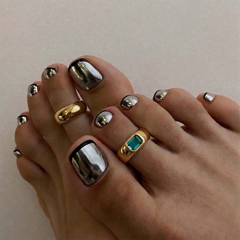 2Pcs/Set Fashion Green Zircon Square Open Foot Rings Set For Women Simple Metal Curved Geometric Rings Beach Jewelry Gift золотой