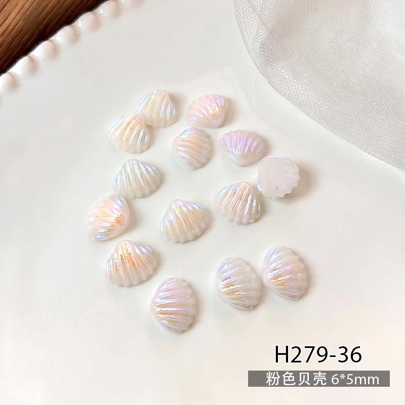 50Pcs Starfish Shell Nail Art Accessories, Conch Resin, DIY Nail Jewelry, Wearable Nail Decorations