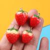 10Pcs Resin Imitation Strawberry Food Shape Charms for Diy Key Chain Necklace Pendants Ornament Jewelry Making Accessories New