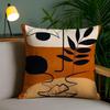 Art Abstract Illustration Cushion Cover Soft Short Plush Double-Sided Printing Home Decor Machine Washable Pillow Case Gift