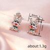 Cute Deer Elk Stud Earrings Painting Oil Christmas Sweet Jewelry Tiktok Live Earrings