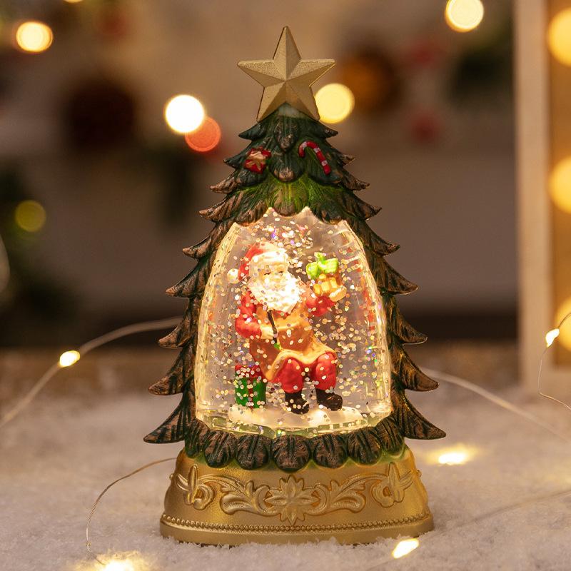 Christmas Decoration Glowing Christmas Tree Christmas Crystal Ball Snowflakes Light Christmas Tree Desktop Ornaments Night Light
