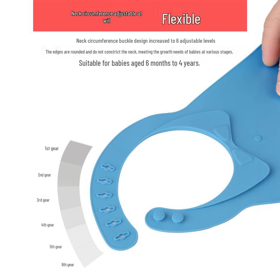 Waterproof Food-Grade Silicone Baby Bib - Leak-Proof, Self-Feeding, Drool Protection