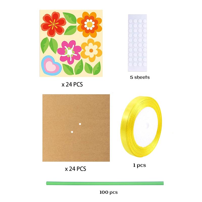 Flower Bouquet Craft Kit 24Pcs Teacher Appreciation Week Mother'S Day Flower Birthday Cards Diy Sister First Greeting Cards